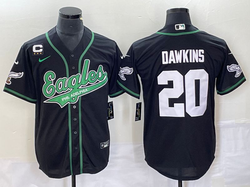 Men Philadelphia Eagles #20 Dawkins Black Nike 2023 Co Branding Game NFL Jersey style 9
